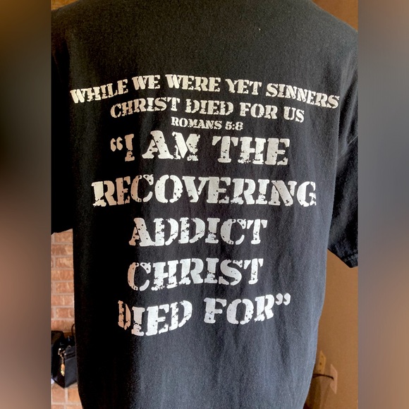 Black Short Sleeve Tee Shirt “Soldierz -N- Recovery” Size Large - Picture 5 of 6